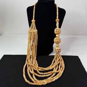 Vintage | African Bone Wooden Multi-Strand Necklace